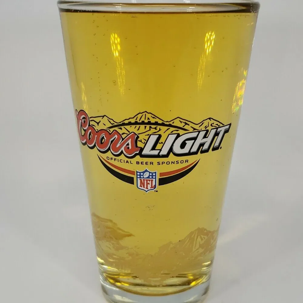 Coors Light NFL Official Beer Sponsor Pint Glass Vintage Rocky Mountains 16 oz